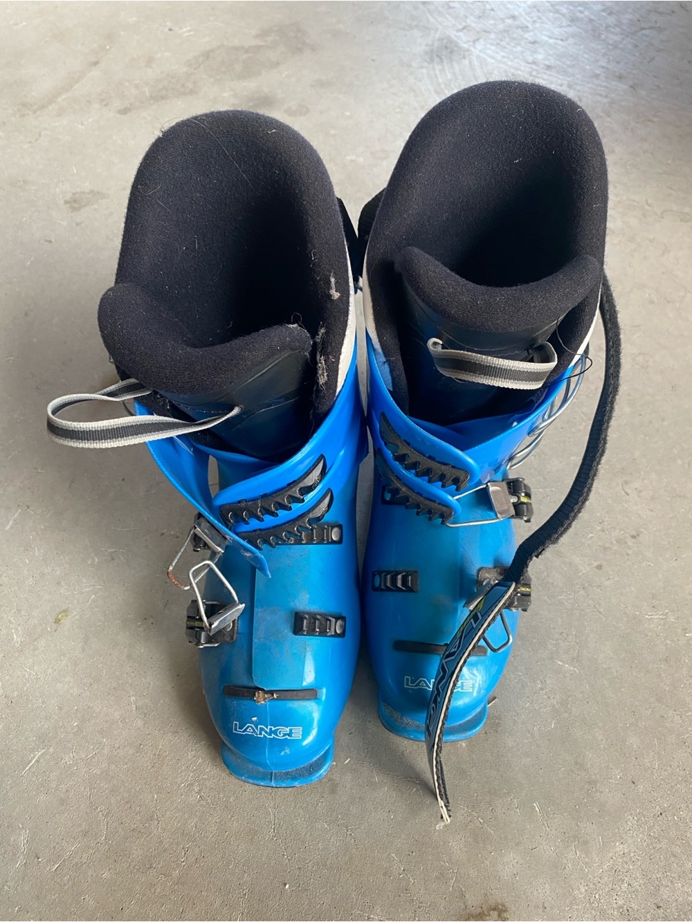 Lange Bright Blue Ski Boots with Black Liners